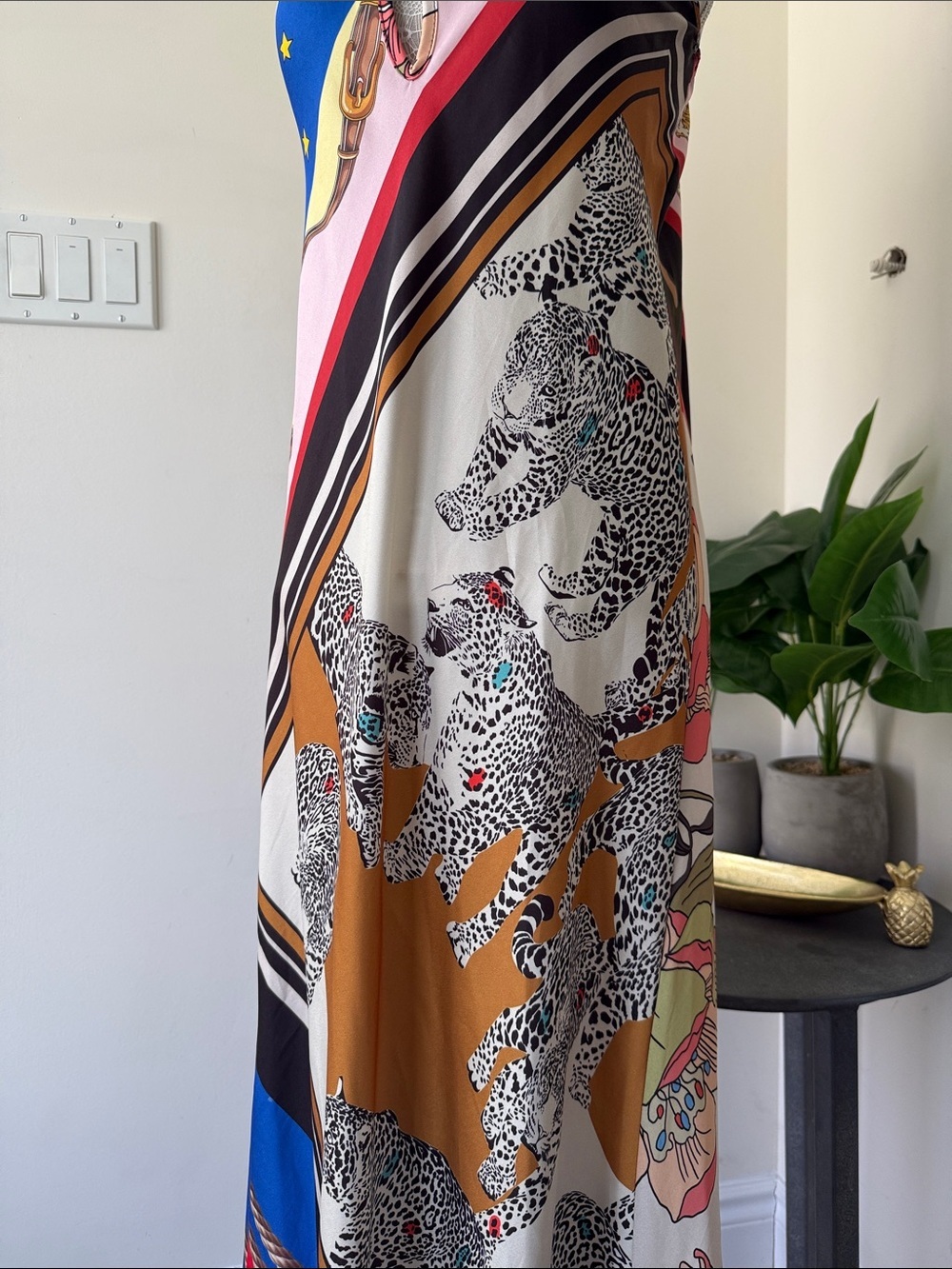 Multi-Color Tiger Printed Maxi Dress - Picture 4 of 6